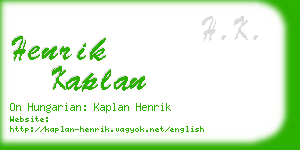 henrik kaplan business card